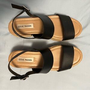 Steve Madden Black Strap Sandals